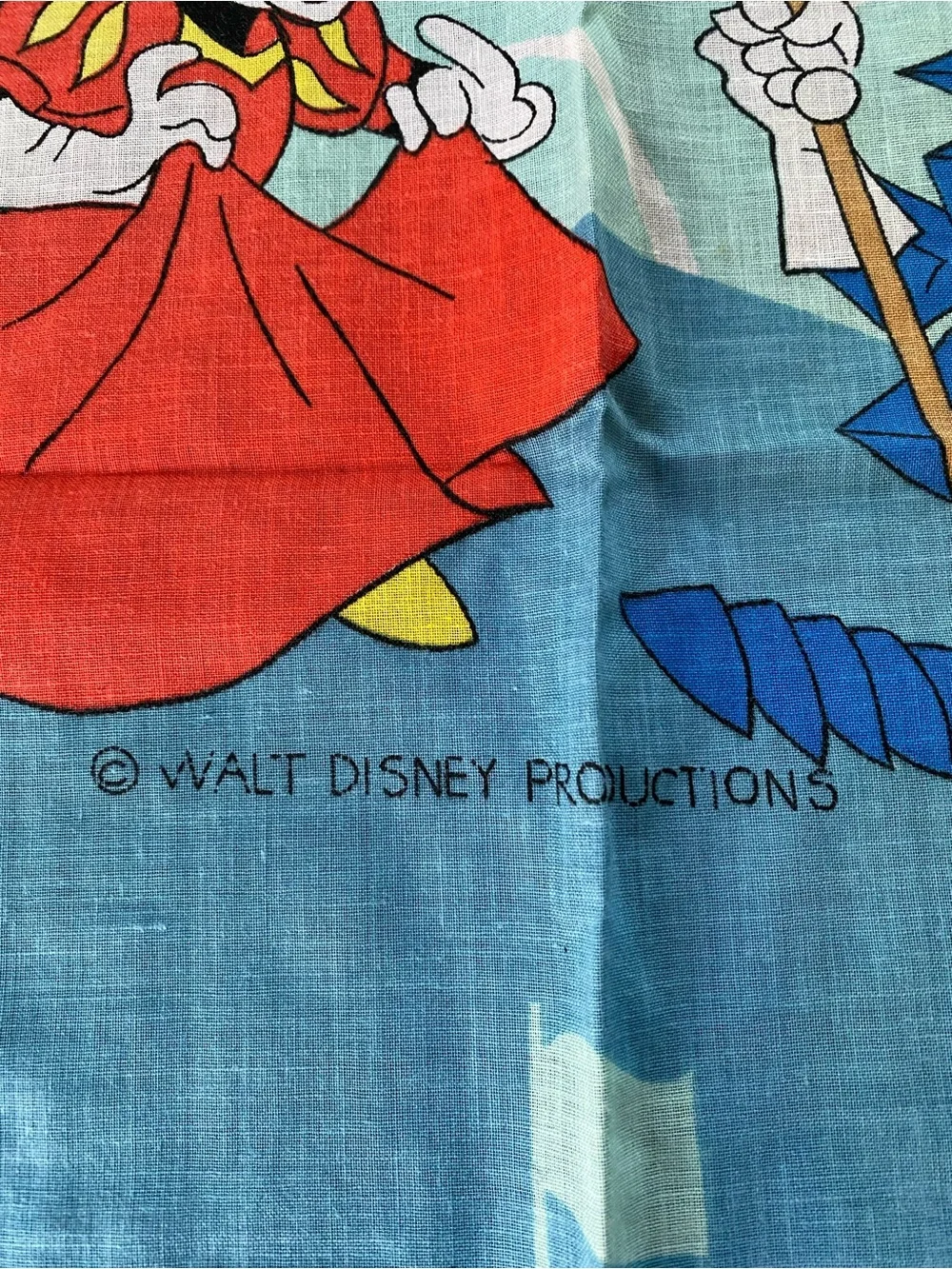 Vintage 1960s Set of 3 Walt Disney Mickey Mouse Disneyland Curtain Panels
